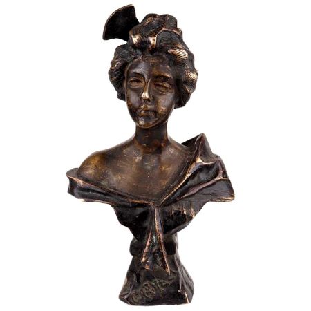 Brass European Lady Bust Statue