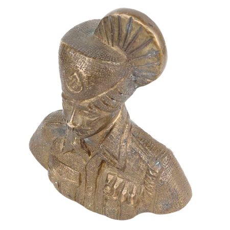 Handmade Brass Army Soldier Bust Home Decoration Statue