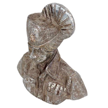 Brass Indian Turban Clad Army Solider Bust