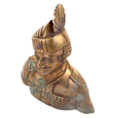 Brass Indian Solider Statue Guard For Home Decoration