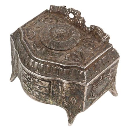 Storage Box In Chest Of Drawer Design In White Metal