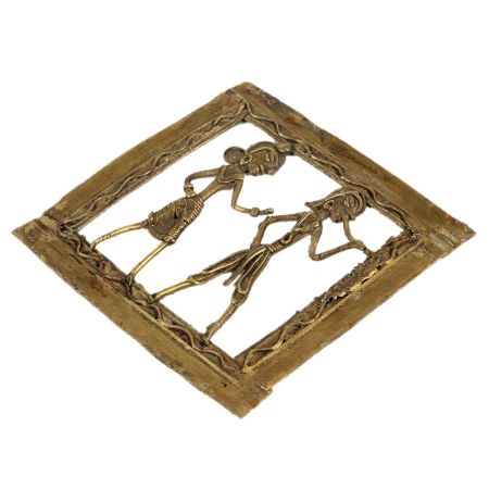 Brass Dhokra Art Hanging Dancing Couple For Home Decoration