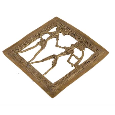 Brass Wall Art hanging  Musician Blowing Trumpet With Wife