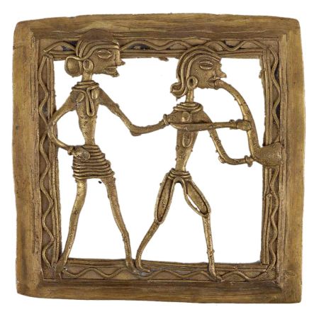 Brass Wall Art hanging  Musician Blowing Trumpet With Wife
