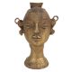 Brass Tribal Lady Head Statue With Jewellery And Stylish Bun