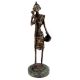Brass Tribal Female Statue On Round Green Base