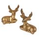 Vintage Brass Deer Statues Sitting Statue In Pair