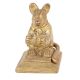 Brass Golden Rat Statue Sitting Holding Fruit