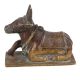 Brass Sitting Nandi Statue On Rectangular Base Festival Gift
