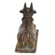 Brass Sitting Nandi Statue On Rectangular Base Festival Gift