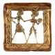 Brass Dhokra Wall Art Hanging Dancing Couple Tambourine In Hand