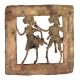 Brass Dhokra Art Wall Hanging Fisherman Couple With Fish And Weapon