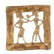Brass Dhokra Wall Hanging Of Dancing Couple Figurines In Square Frame