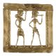 Brass Wall Art Tribal Lady Holding A Club And Man Playing Flute