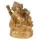 Brass Ganesha Statue Sitting With Modak In Hand