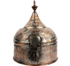 Copper  Indian Paan Daan Dome Lid Finial 6 Storage Box