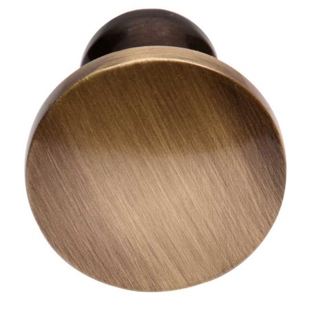 Handmade Round Distressed Brass Cabinet Knob In Antique Gold Color
