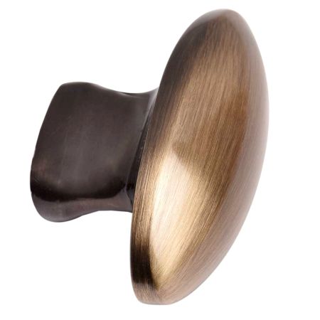 Brass Solid Oval Brass Knob in Antique Golden Finish