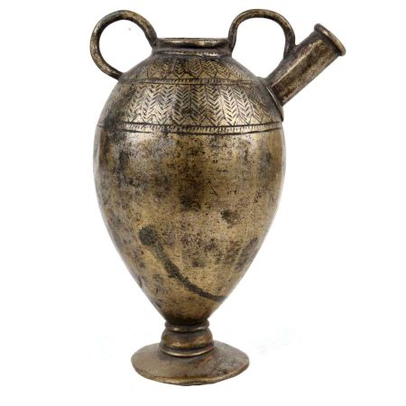 Brass Carved Long Islamic Style Hookah Pot