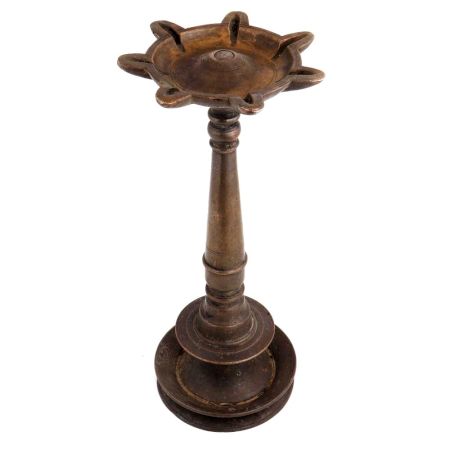 Tall Brass Lamp Seven Lights Wicks Worship Lamp