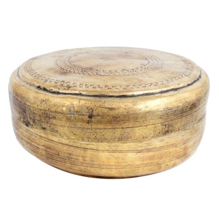 Old Brass Round Chapatti Box Trinket Box