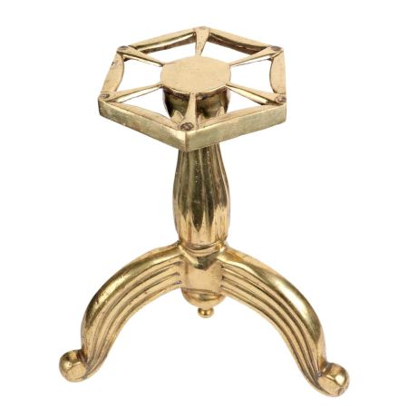 Ribbed Brass Three Legged Stand For Home Decoration