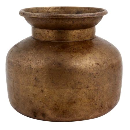 Brass Water Pot Broad Base And Wide Mouth
