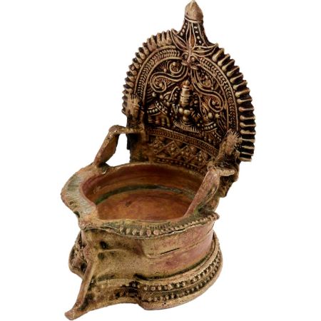 South Indian Astalakshmi Jumbo VilakkuÂ Brass Oil Lamp
