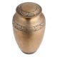 Handmade Brass Urn Pot Leaves Carved With Lid