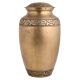 Handmade Brass Urn Pot Leaves Carved With Lid