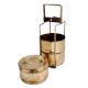 Traditional Brass Lunch Box Or Tiffin With Three Compartments