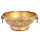 Brass Bowl  With Handles Floral Design Vintage Collection