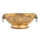 Brass Bowl  With Handles Floral Design Vintage Collection