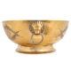 Brass Bowl  With Handles Floral Design Vintage Collection