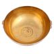 Brass Bowl  With Handles Floral Design Vintage Collection
