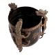 Brass Tibetan Pot With Dragon Figurines In Black