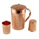 Large Copper Jug Pitcher With 2 Copper Glasses Drink ware Set