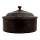 Round Brass Bread Box With Lid And Knob Finial