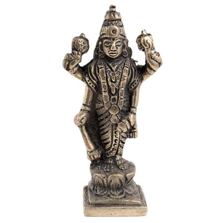Brass  Lord Jaganath Vishnu Statue Standing On A Lotus Base