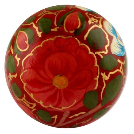 Red & Green Designer Wooden Knob