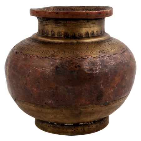 South India Brass Copper Ganga Jamuna Pot