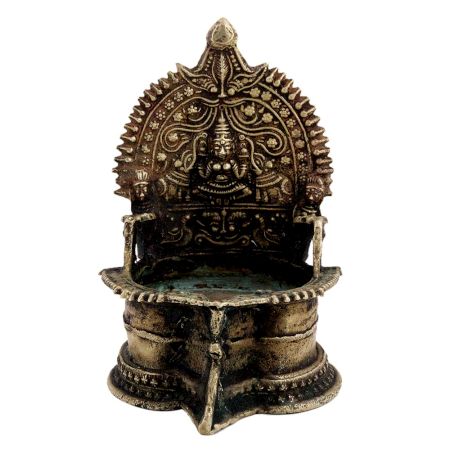 Religious Goddess Lakshmi Brass Oil Lamp