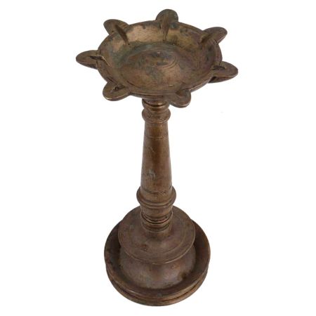 Brass Oil Lamp Segmented South Indian Lamp