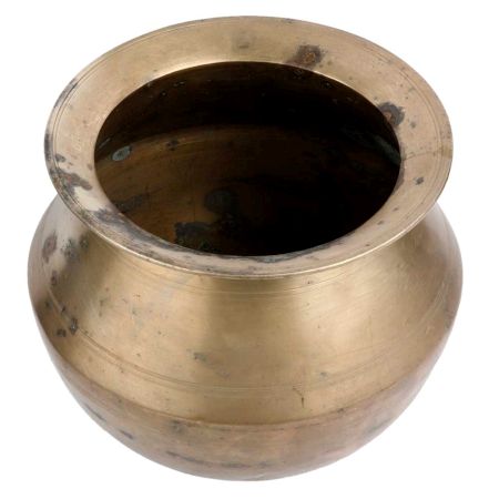 Golden Brass Water Storage Pot With Smooth Finish