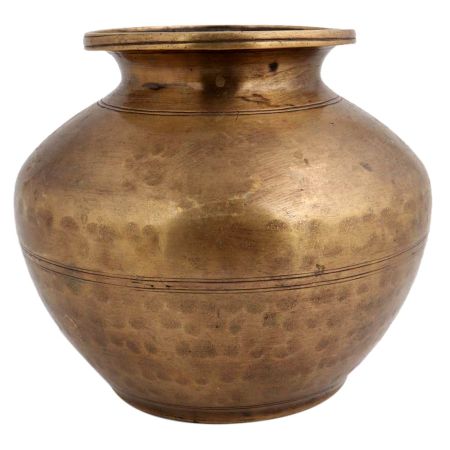 Hand Beaten Brass Water Storage Pot For Worship