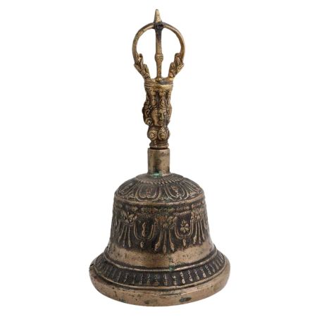 Engraved Retro Style Brass Dorje Vajra Bell