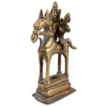 Tribal Brass Indian Warrior god Riding A Horse Statue
