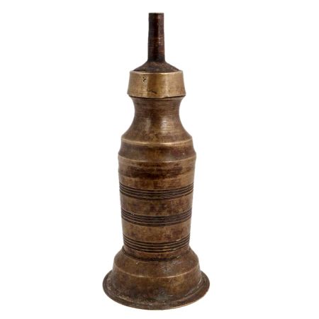 Brass Long Cylindrical With Spiral Design And Single Wick