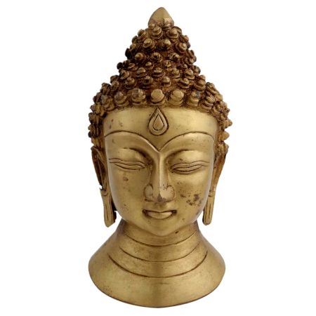Brass Buddha Head Statue Showpiece