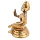 Brass Hindu Deity Statue Sitting On Platform In Blessing Pose